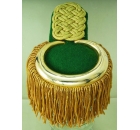 Epaulette Green Corded with Gold Fringe